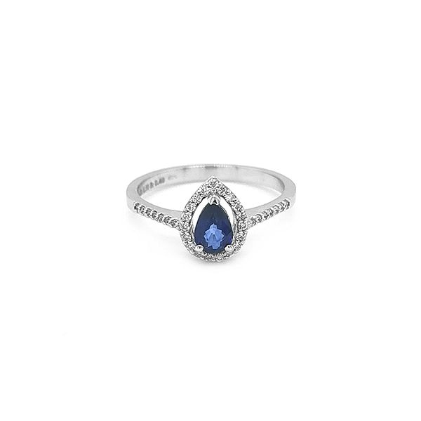 Nhẫn vàng đính sapphire và kim cương