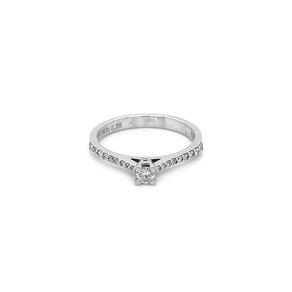 Nhẫn đính hôn bằng vàng với đá Diamatny