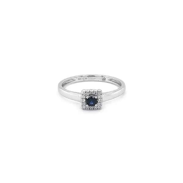 Nhẫn vàng đính sapphire và kim cương