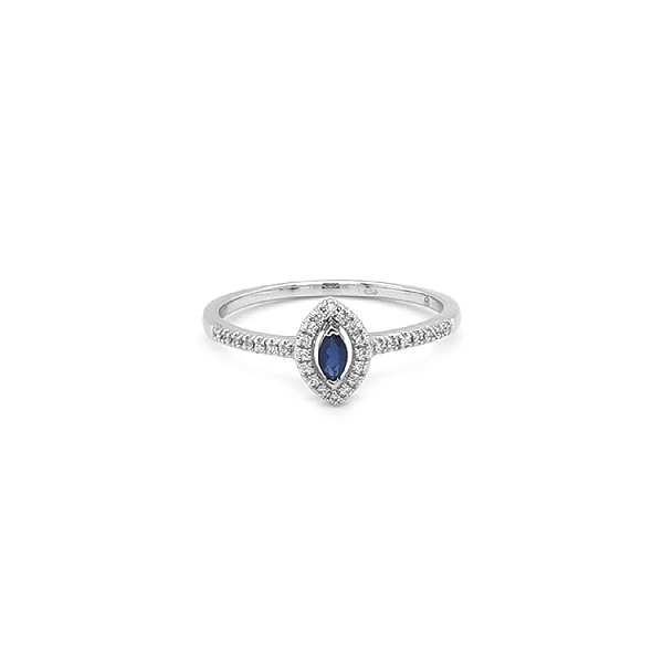 Nhẫn vàng đính sapphire và kim cương