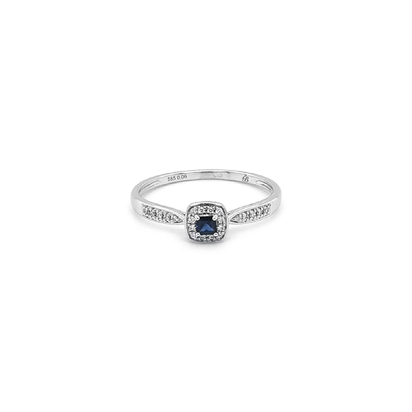 Nhẫn vàng đính sapphire và kim cương