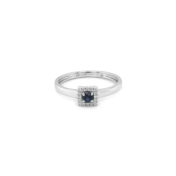 Nhẫn vàng đính sapphire và kim cương