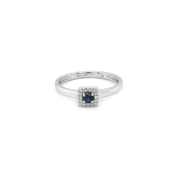 Nhẫn vàng đính sapphire và kim cương