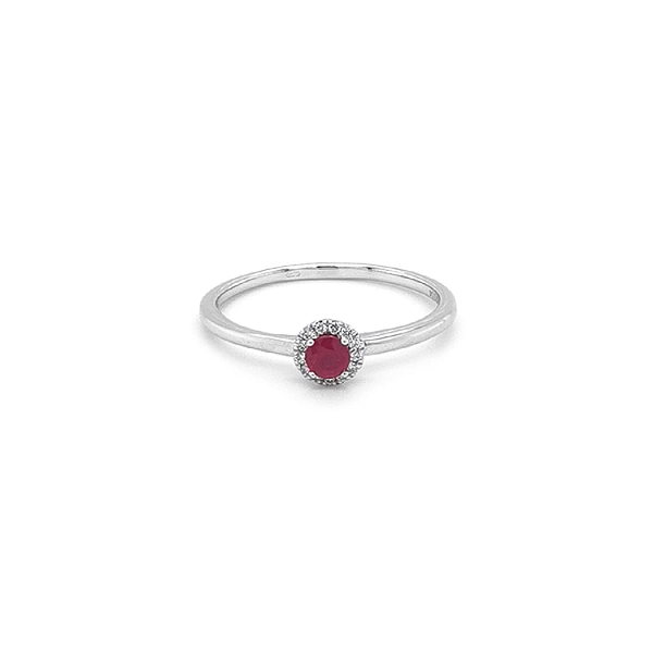 Nhẫn ruby với kim cương trắng vàng