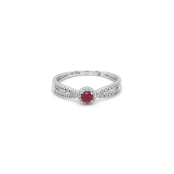 Ruby đỏ với kim cương trắng vàng