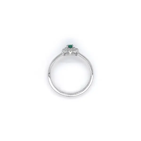 Nhẫn vàng đính ngọc lục bảo và kim cương