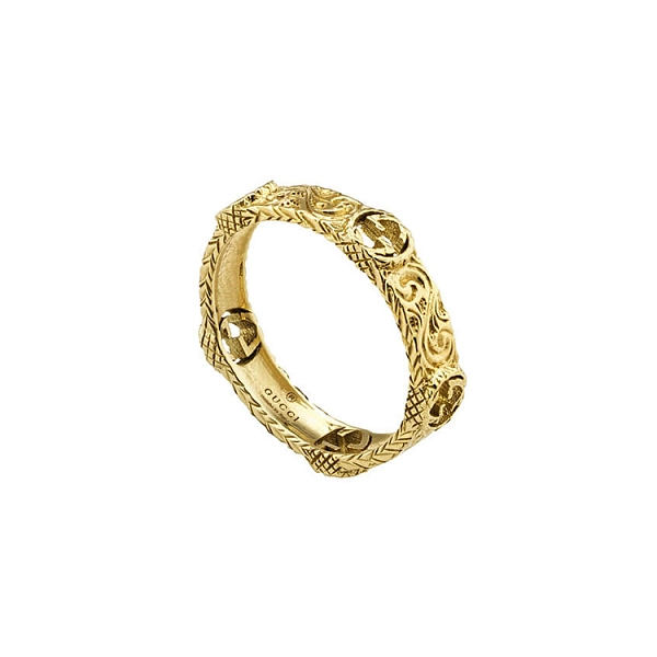 Vòng tay Gucci vàng với thiết kế G đan xen, mã sản phẩm YBC603608001014