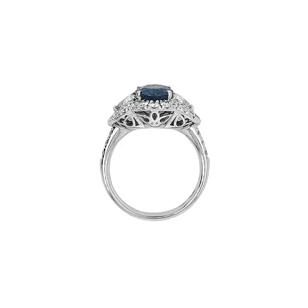 Nhẫn vàng đính sapphire và kim cương