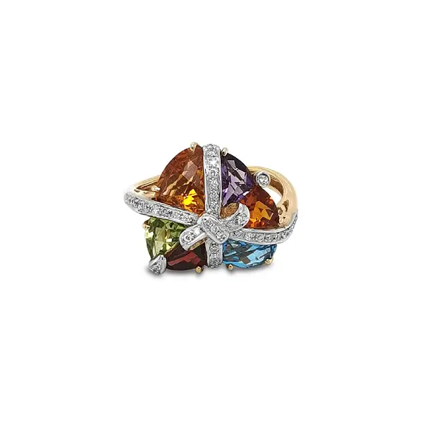 Nhẫn vàng đính đá bán quý nhiều màu