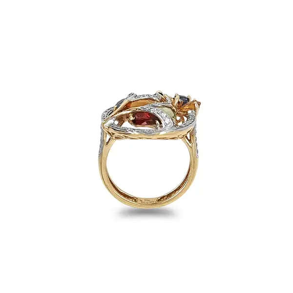 Nhẫn vàng kết hợp đá bán quý và kim cương