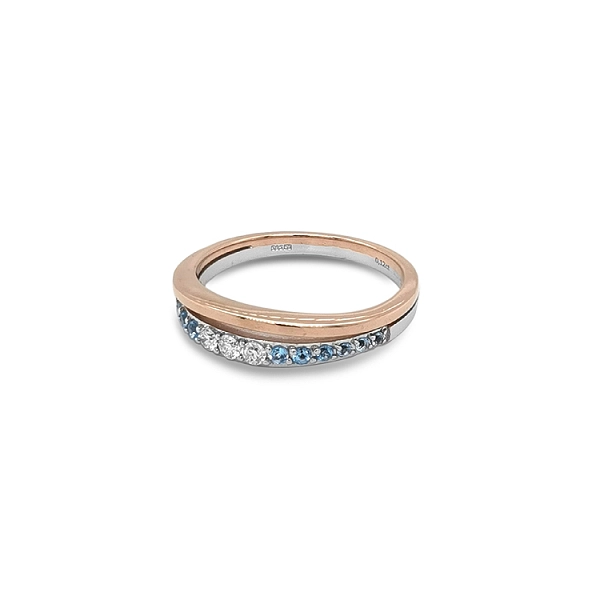 Nhẫn vàng đính topaz và kim cương