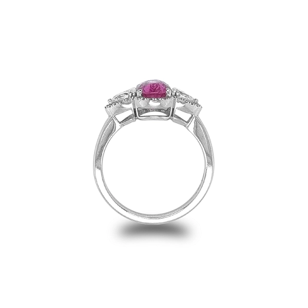 Nhẫn vàng đính đá sapphire hồng và kim cương