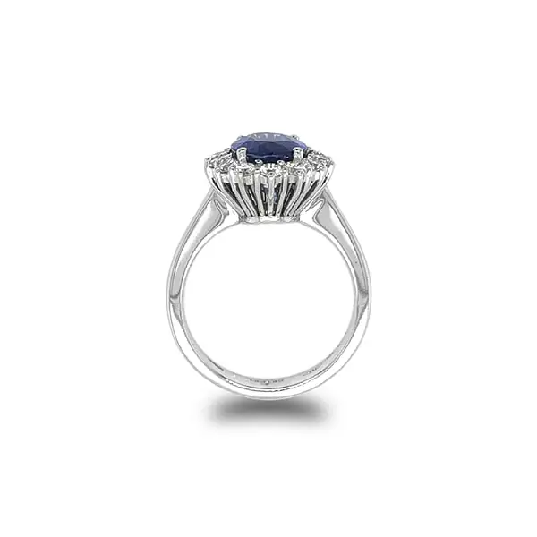 Nhẫn vàng đính sapphire và kim cương