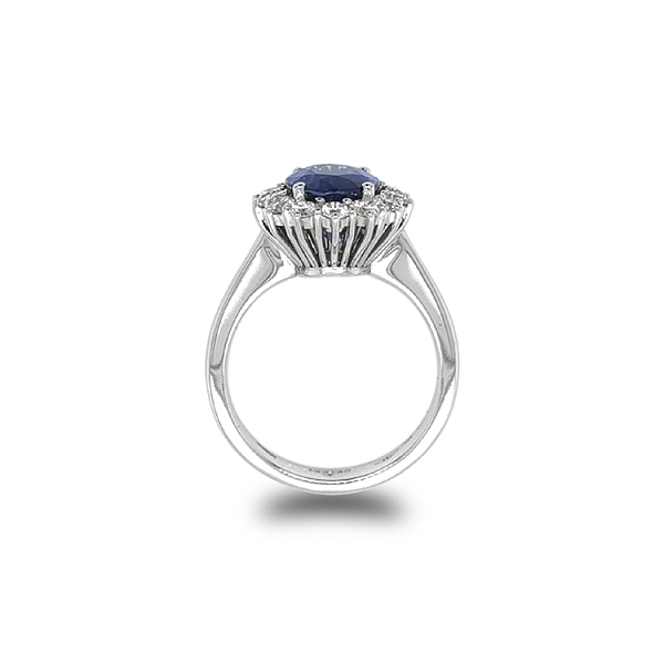 Nhẫn vàng đính sapphire và kim cương