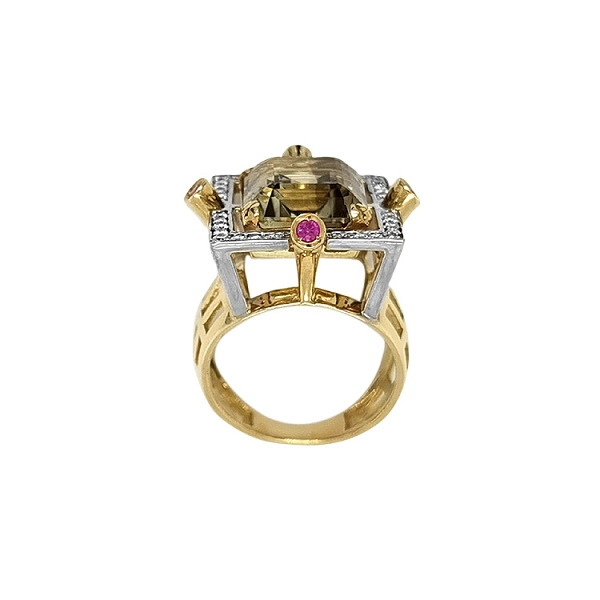 Nhẫn vàng đính topaz và kim cương