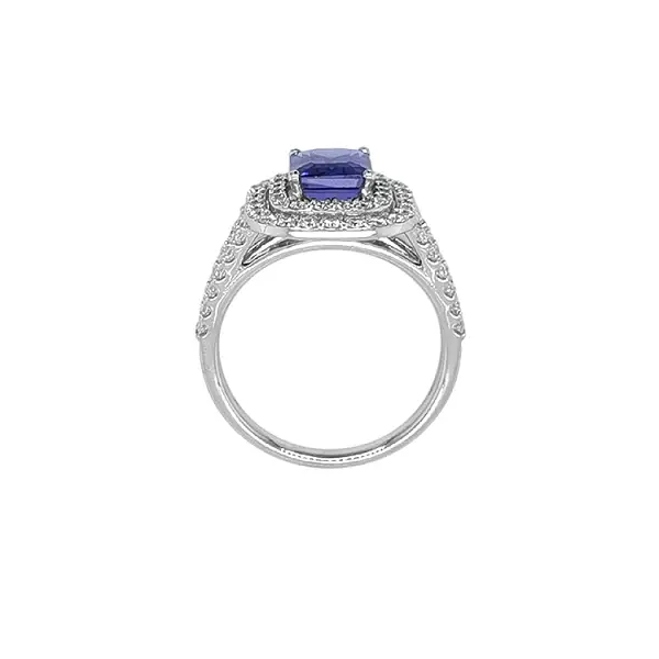 Nhẫn vàng đính Tanzanite và kim cương