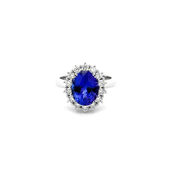 Nhẫn vàng đính Tanzanite và kim cương