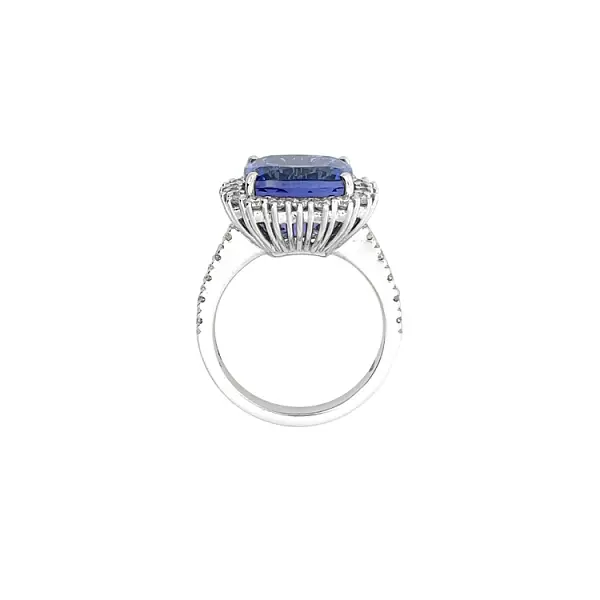 Nhẫn kim cương với đá Tanzanite