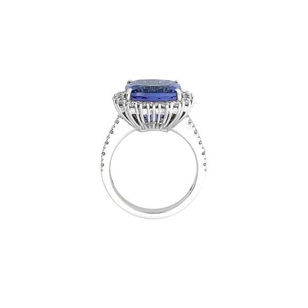 Nhẫn kim cương với đá Tanzanite