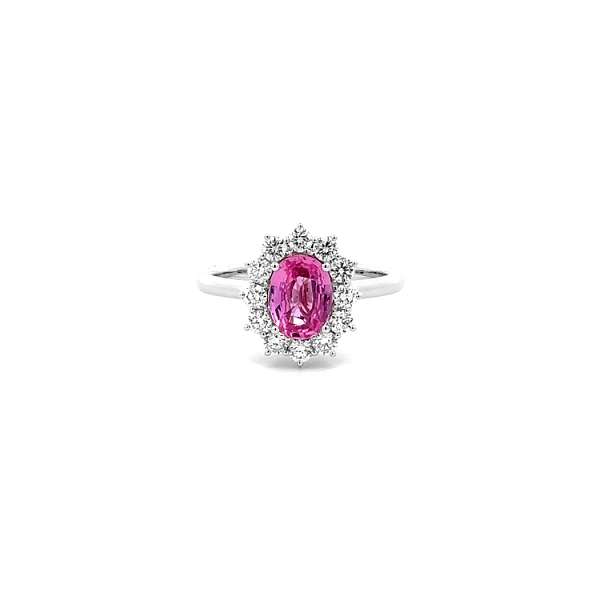 Nhẫn vàng đính ngọc hồng sapphire và kim cương
