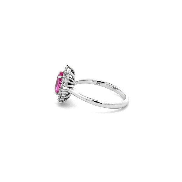 Nhẫn vàng đính ngọc hồng sapphire và kim cương