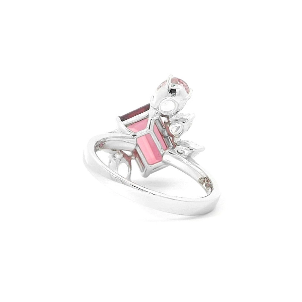 Nhẫn Tourmaline cao cấp đính đá Morganite và kim cương
