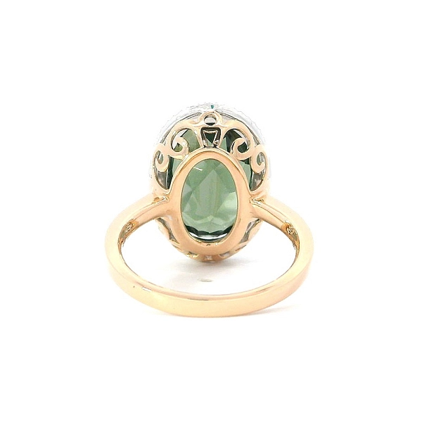 Nhẫn cao cấp với đá tourmaline xanh và kim cương