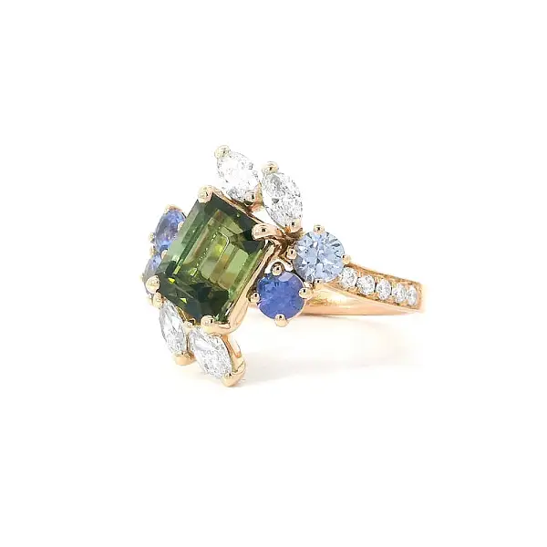 Vòng cổ sang trọng của thiên nhiên - Tourmaline kết hợp với sapphire và kim cương