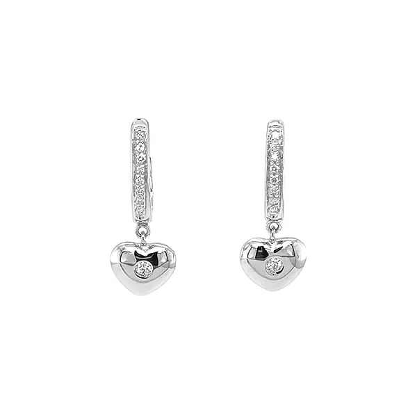 Vòng tai vàng hình trái tim đính kim cương