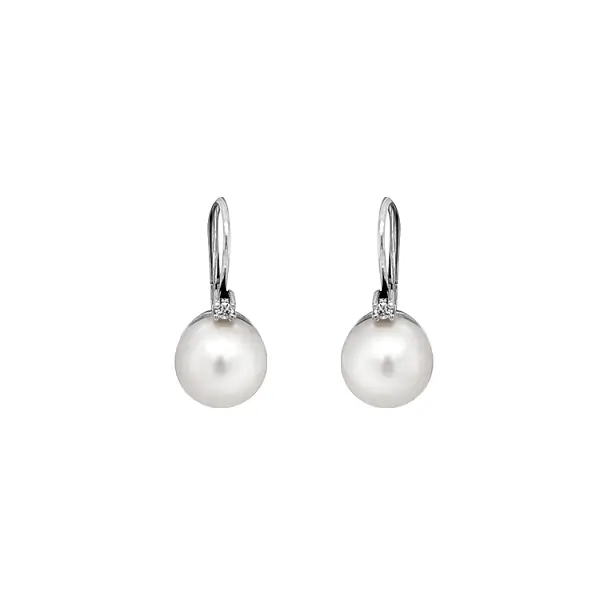 Vòng tai vàng với ngọc trai tự nhiên và kim cương