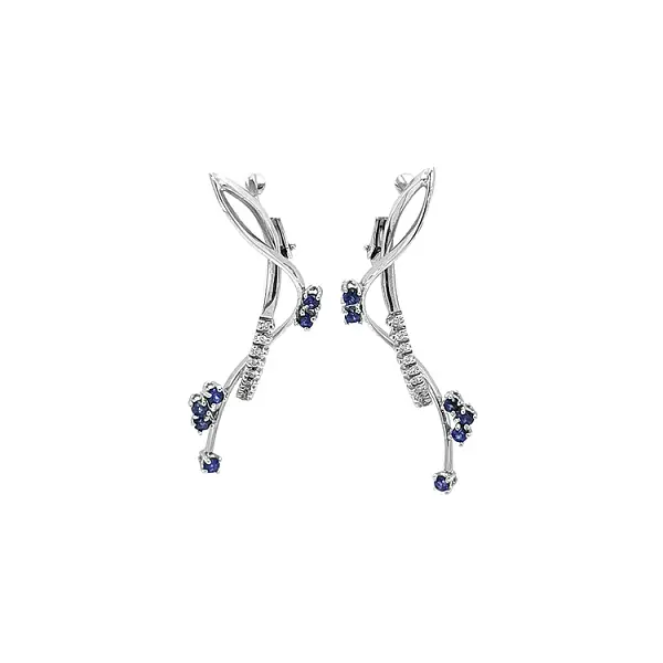 Vòng tai vàng đính sapphire và kim cương