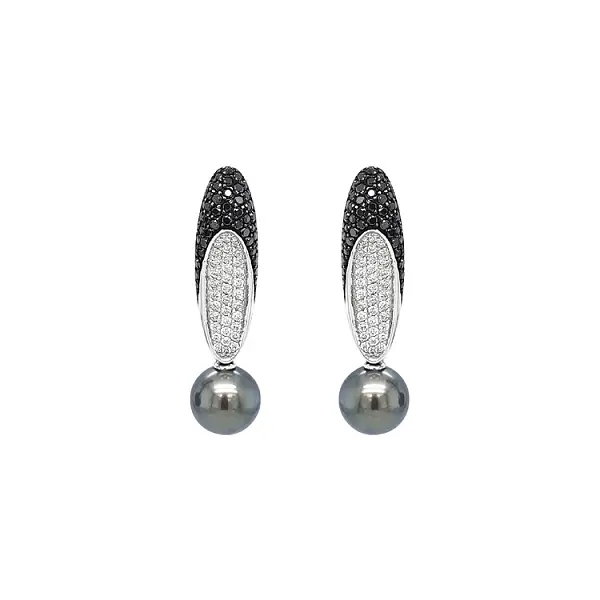 Vòng tai vàng với ngọc trai tự nhiên và kim cương