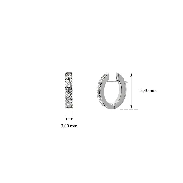 Vòng tai vàng hình bán nguyệt đính kim cương