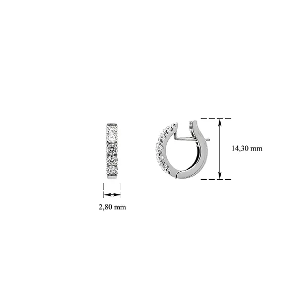 Vòng tai vàng hình bán nguyệt đính kim cương