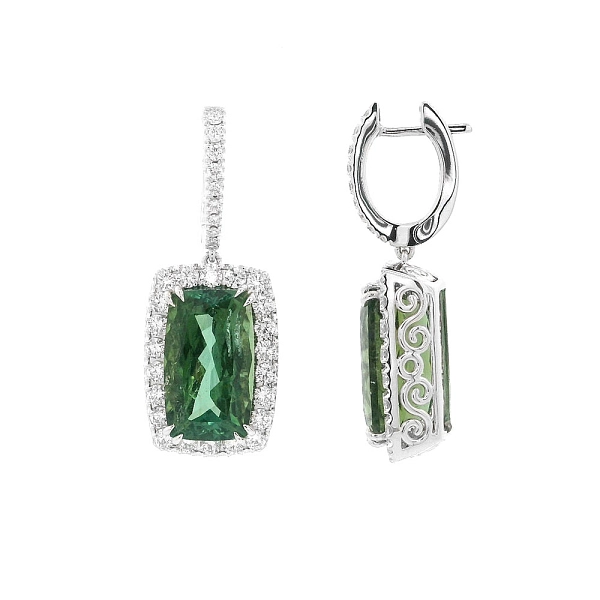 Sự sang trọng của đá tourmaline xanh kết hợp với kim cương