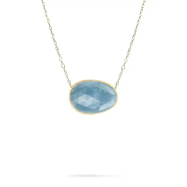 Vòng cổ vàng với đá aquamarine Marco Bicego Lunaria