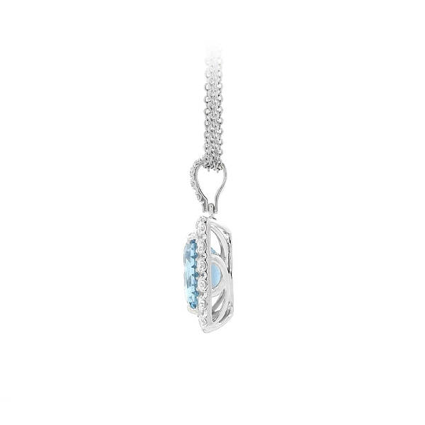 Vòng cổ sang trọng kết hợp ngọc aquamarine lấp lánh và ánh kim cương