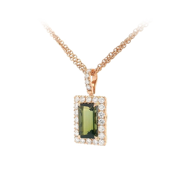 Vòng cổ với đá tourmaline đẹp kết hợp với kim cương