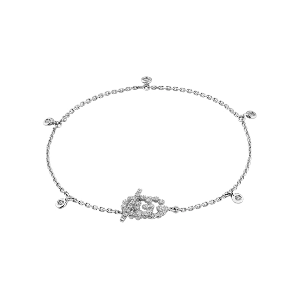 Vòng tay chạy bộ Gucci GG bằng vàng với kim cương