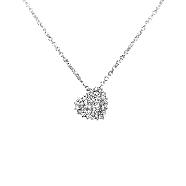 Mặt dây chuyền hình trái tim bằng vàng đính kim cương