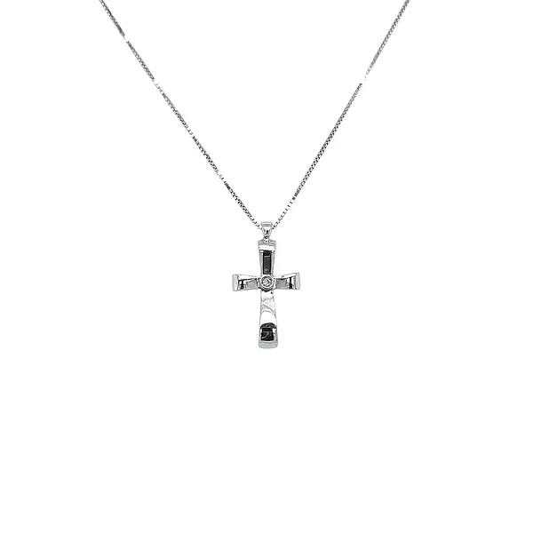 Mặt dây chuyền hình thánh giá bằng vàng đính kim cương
