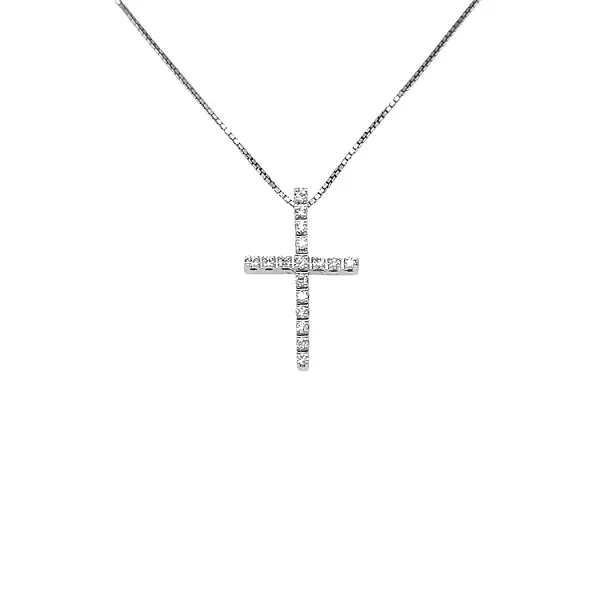 Mặt dây chuyền hình thánh giá bằng vàng đính kim cương