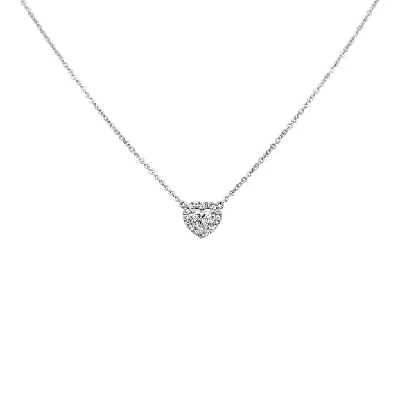 Mặt dây chuyền hình trái tim bằng vàng đính kim cương