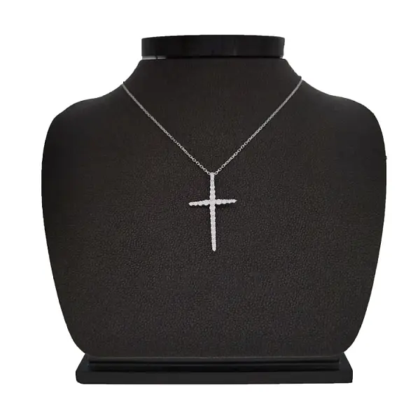 Mặt dây chuyền hình thánh giá bằng vàng đính kim cương