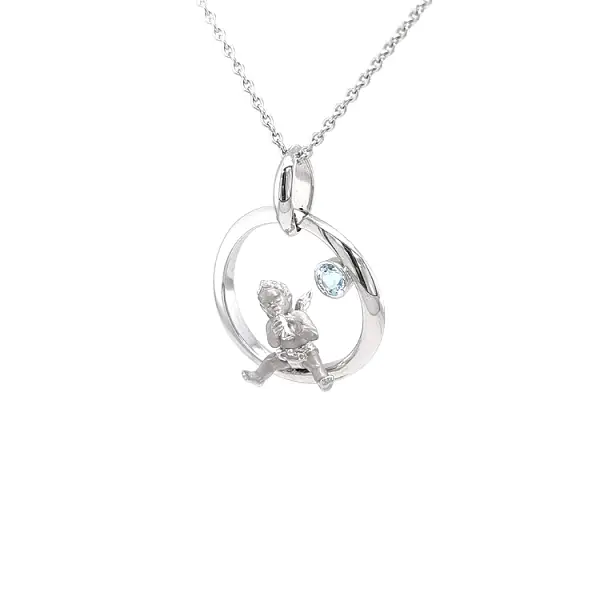 Mặt dây chuyền vàng Carrera y Carrera 'My Angel' với đá topaz