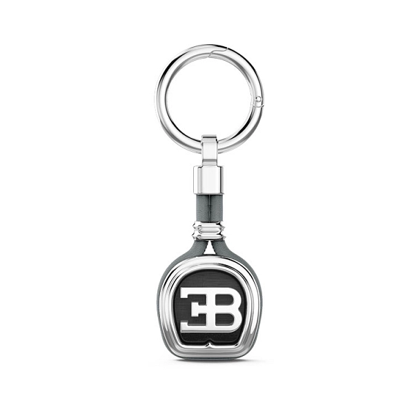 Chìa khóa xe Bugatti bằng bạc Zancan với vòng đeo bằng da P002-GR