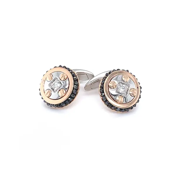 Khuy măng sét vàng Zancan Black Magic EPO124RB