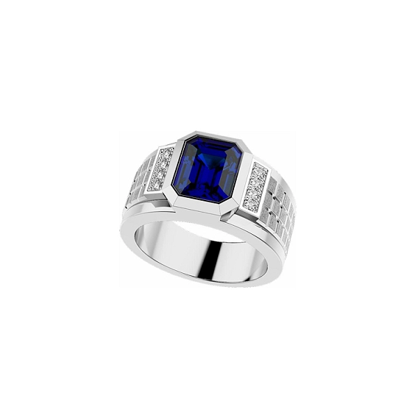 Nhẫn nam vàng Zancan đính đá sapphire