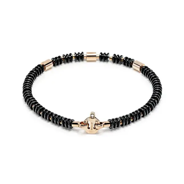 Vòng tay nam Baraka bằng vàng với gốm sứ BR215651