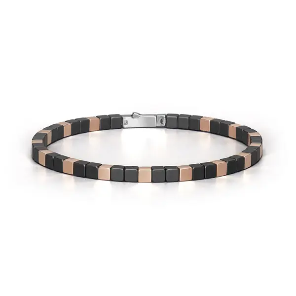 Vòng tay nam Baraka bằng vàng với gốm sứ BR351051